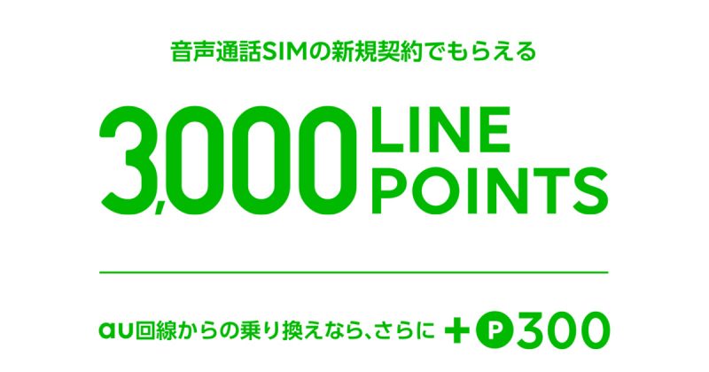 LINEモバイルのLINEポイント3,000ポイントバックキャンペーン
